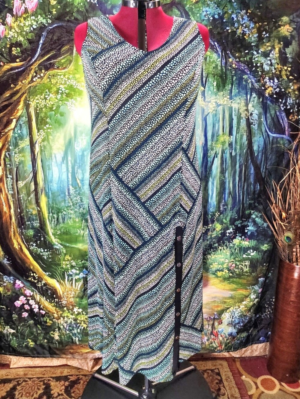 🫧 Susan Graver Printed Liquid Maxi Dress Size 1X